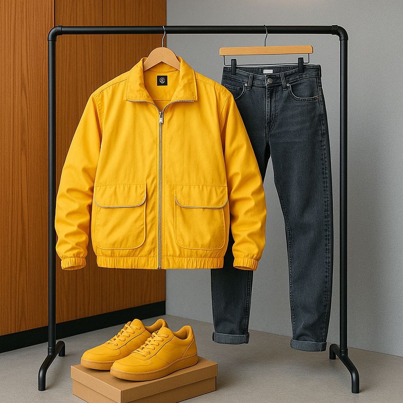 کاپشن میکرو زرد مردانه مدل Panama