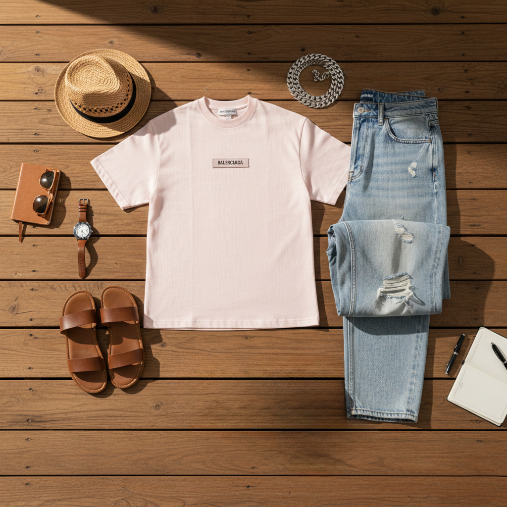 تیشرت مراکشی کبریتی نسکافه ای بالنسیاگا