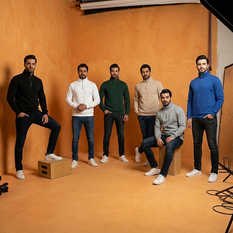 دورس مردانه نیم زیپ مدل Behbod-مشکی