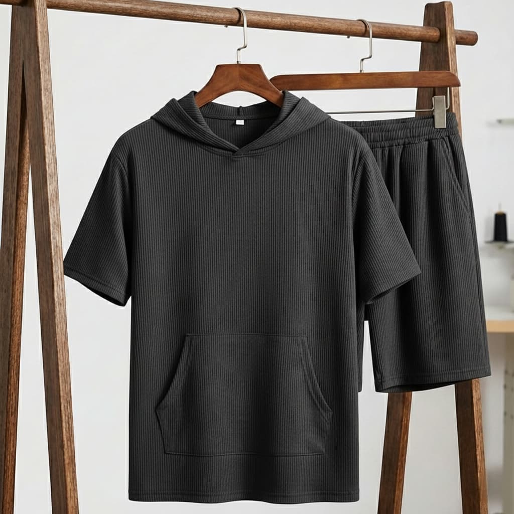 ست هودی و شلوارک مراکشی مردانه Morocco-طوسی تیره